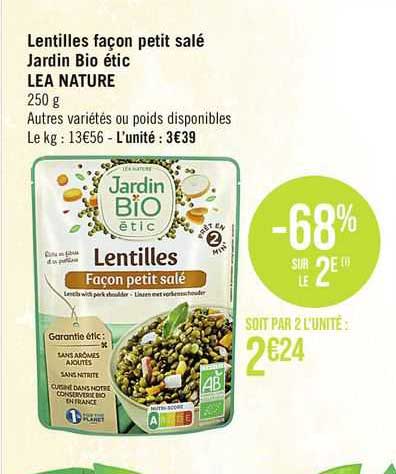 lentilles façon petit salé jardin bio étic léa nature