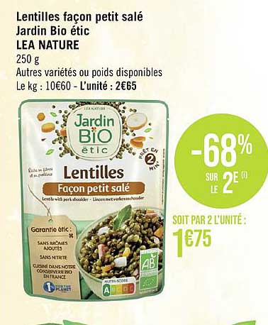 lentilles façon petit salé jardin bio étic léa nature