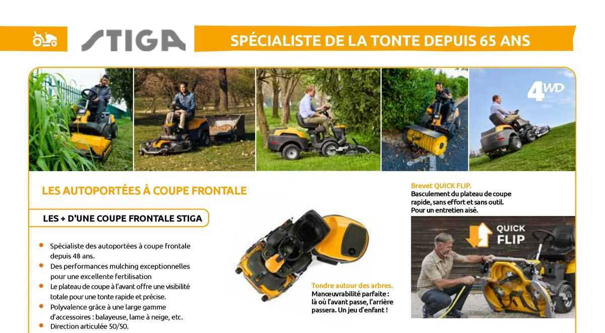 les autoportées à coupe frontale stiga