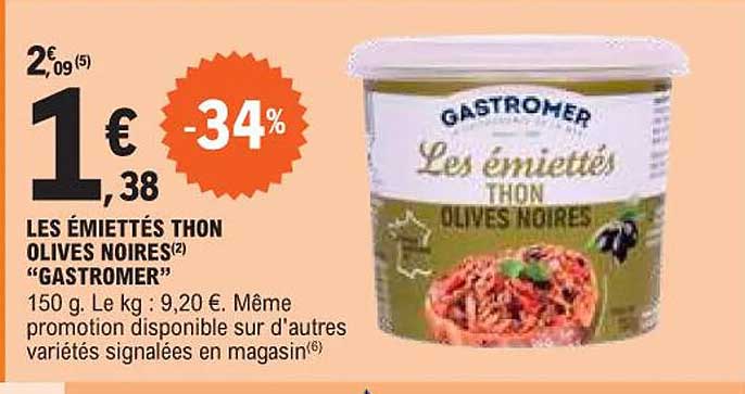 les émiettés thon olives noires "gastromer"