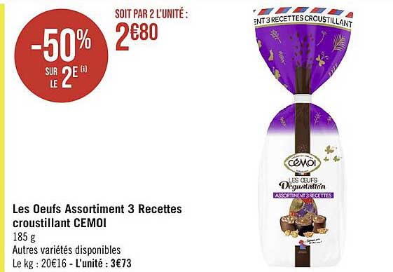 Les œufs Assortiment 3 Recettes Croustillant Cémoi