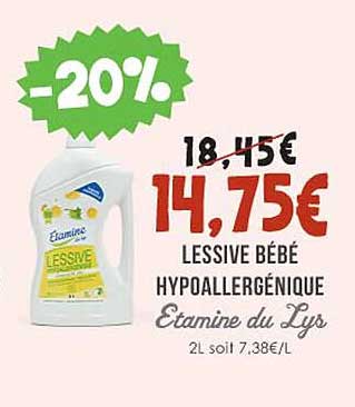 lessive bébé hypoallergénique étamine du lys