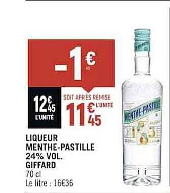 liqueur menthe-pastille 24% vol giffard