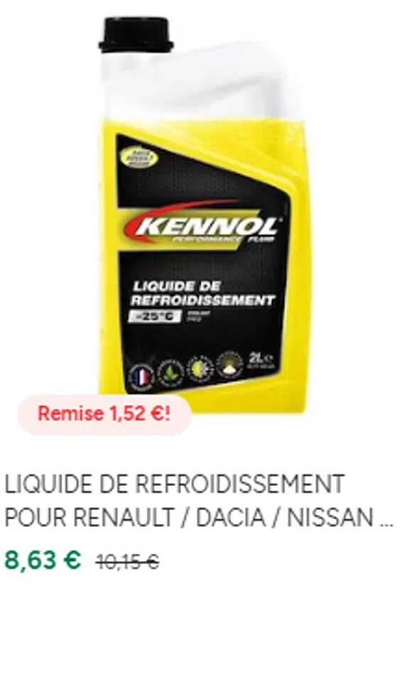 liquide de refroidissement pour renault / dacia / nissan...