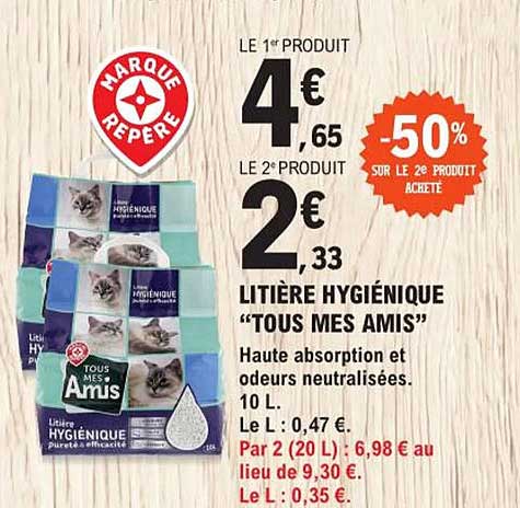 litière hygiénique "tous mes amis"