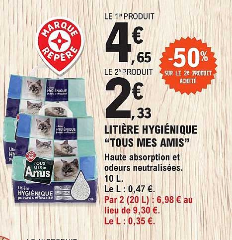 litière hygiénique "tous mes amis"