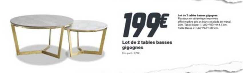Lot De 2 Tables Basses Gigognes