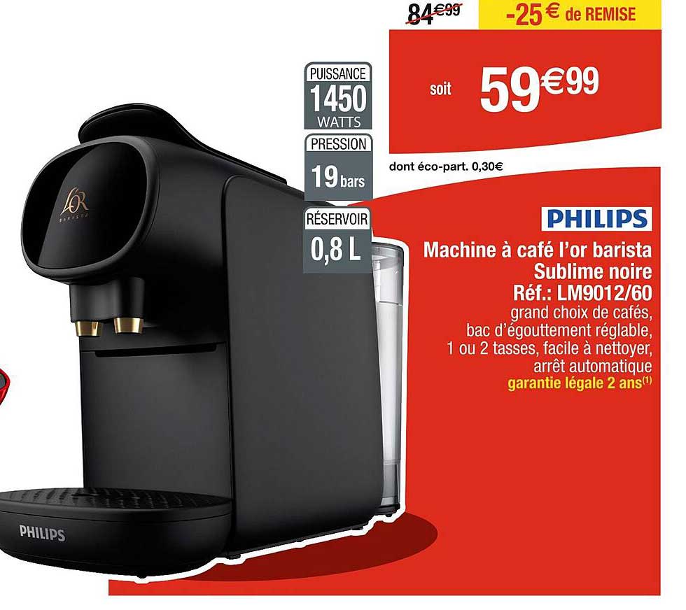 machine à café l'or barista sublime noire philips