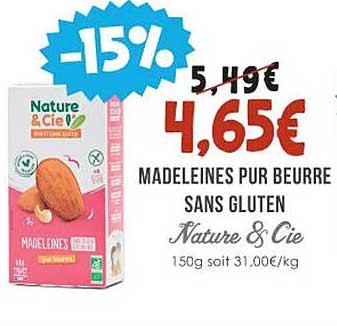madeleines pur beurre sans gluten nature & cie
