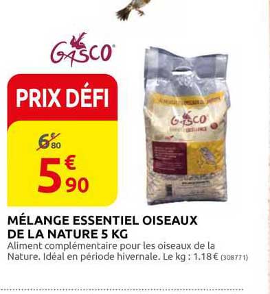mélange essentiel oiseaux de la nature 5 kg gasco