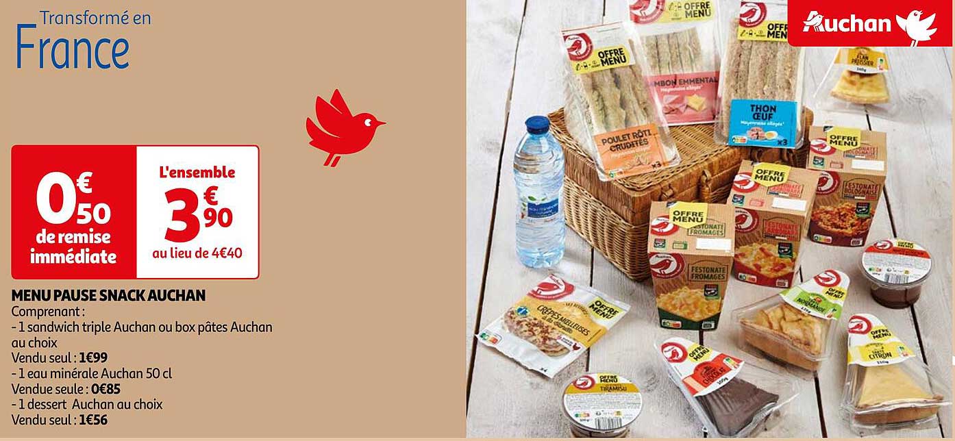 Menu Pause Snack Auchan