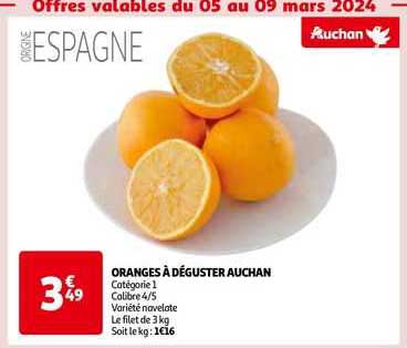 oranges à déguster auchan