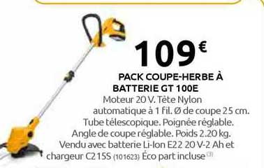 pack coupe-herbe à batterie gt 100e