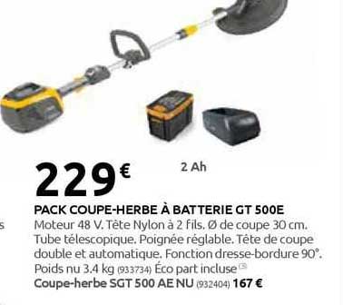 pack coupe-herbe à batterie gt 500e