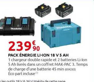 pack énergie li-ion 18 v 5 ah