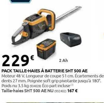 pack taille-haies à batterie sht 500 ae