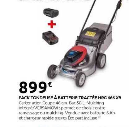 Pack Tondeuse à Batterie Tractée Hrg 466 Xb