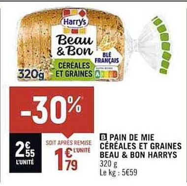 pain de mie céréales et graines beau & bon harrys