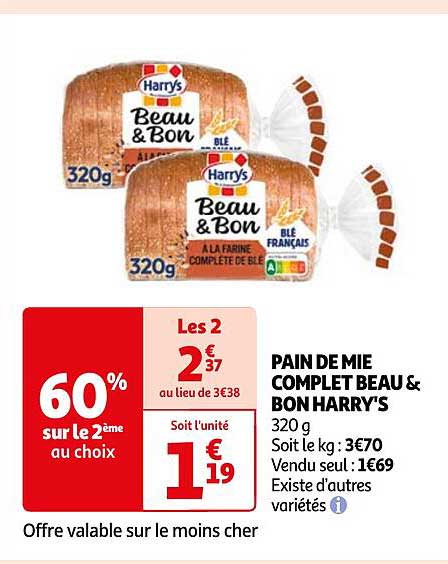 pain de mie complet beau & bon harry's