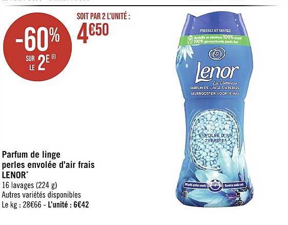 parfum de linge perles envolée d'air frais lenor