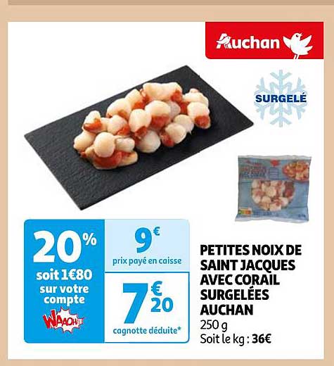 petites noix de saint jacques surgelées auchan