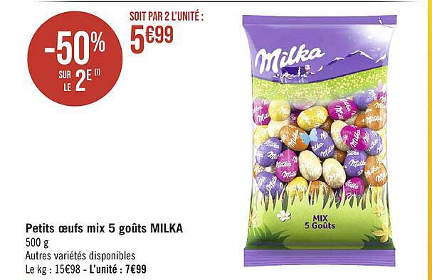 petits œufs mix 5 goûts milka