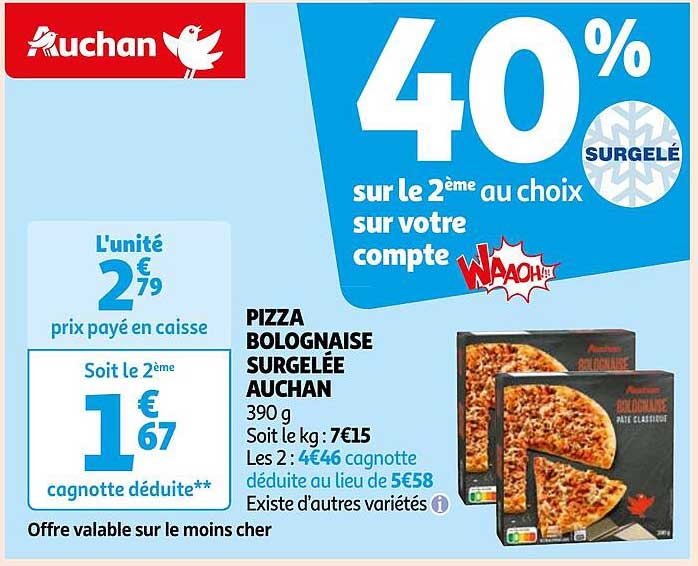 Pizza Bolognaise Surgelée Auchan