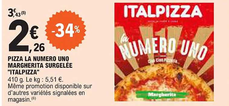 pizza la numéro uno margherita surgelée "italpizza"