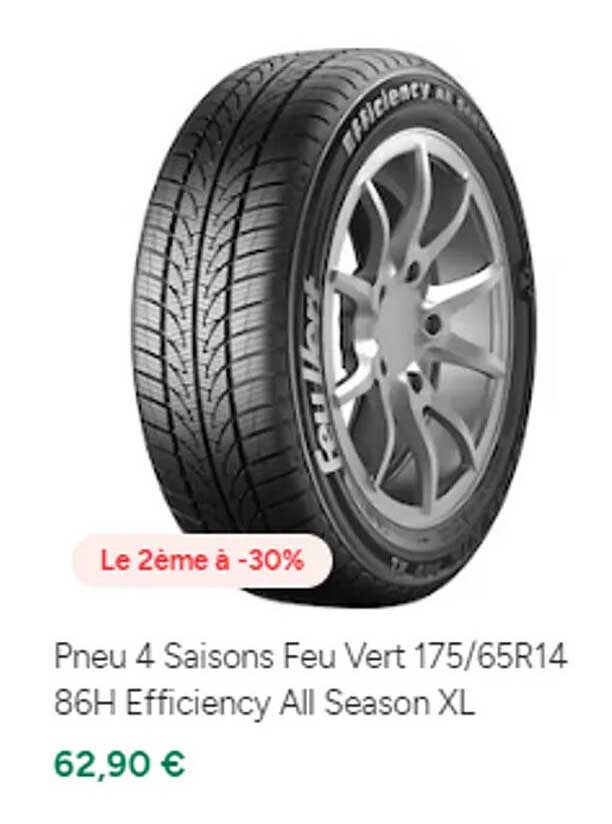 pneu 4 saisons feu vert 175/65r14 86h efficiency all season xl