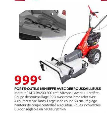 porte-outils minieffe avec débroussailleuse
