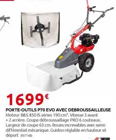 porte-outils p70 evo avec débroussailleuse