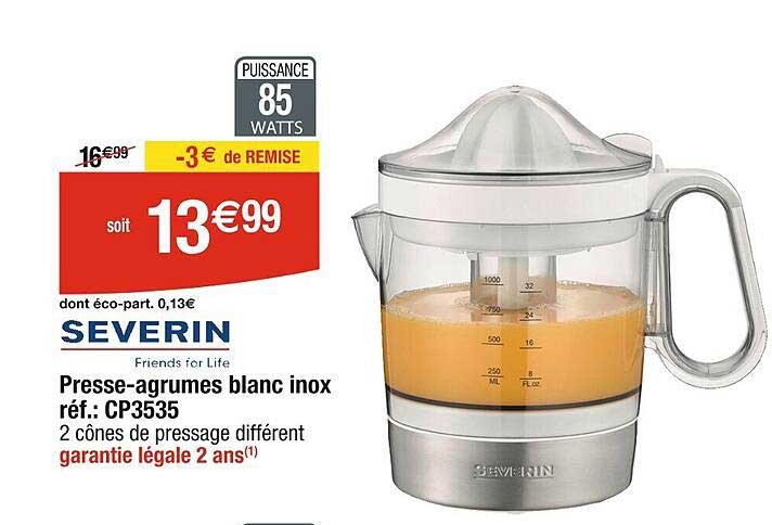Presse-agrumes Blanc Inox Severin