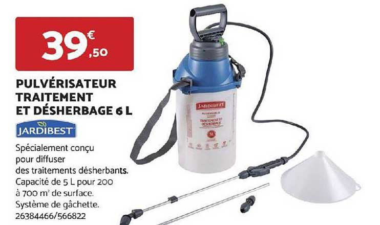 pulvérisateur traitement et désherbage 6 l jardibest