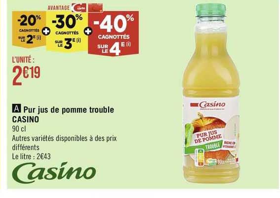 pur jus de pomme trouble casino