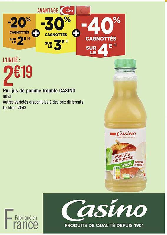 pur jus de pomme trouble casino