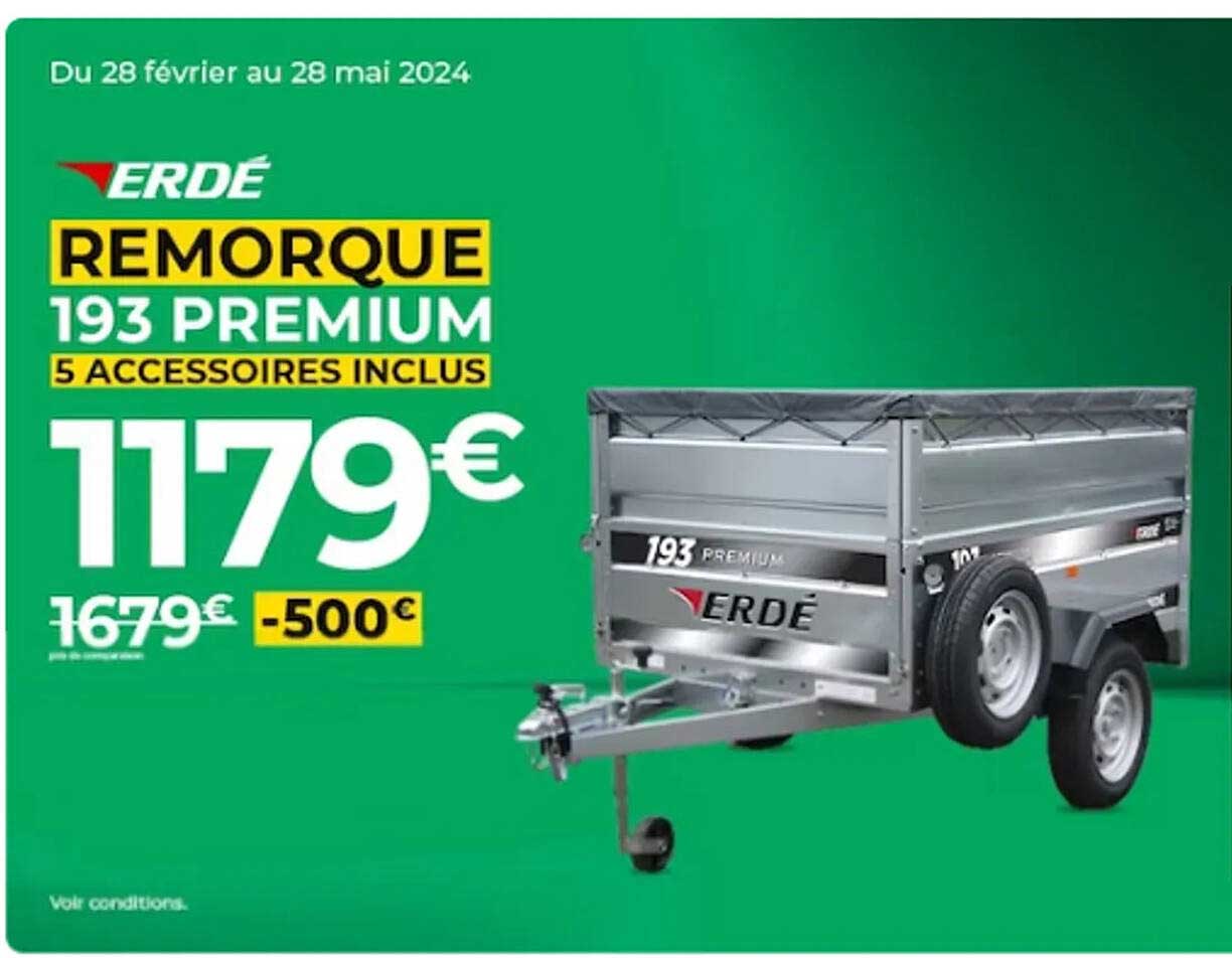 Remorque 193 Premium Erdé