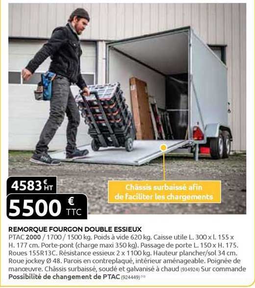 remorque fourgon double essieux