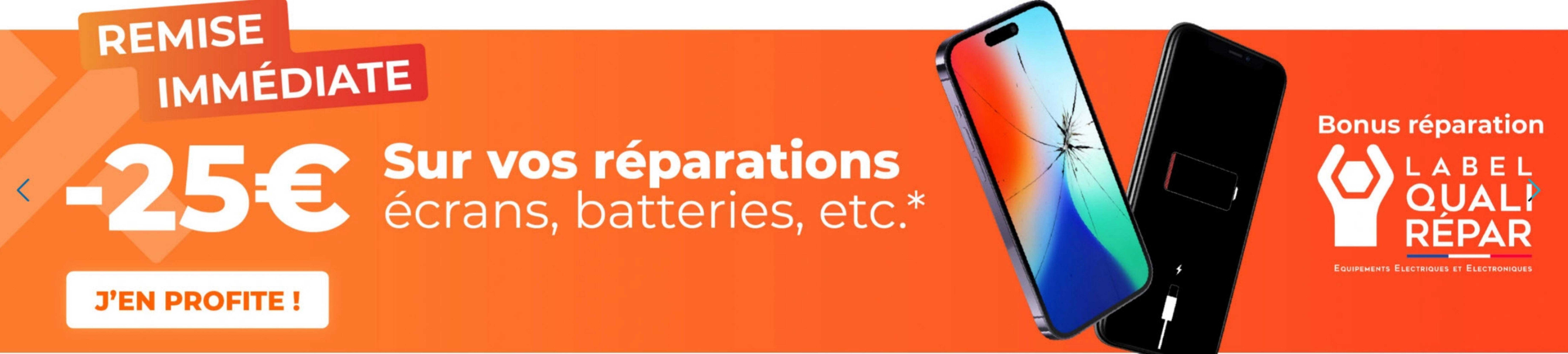 réparations écrans, batteries, etc