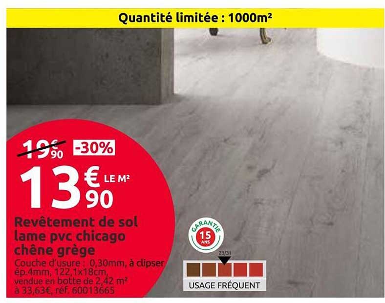 Revêtement De Sol Lame Pvc Chicago Chêne Grège