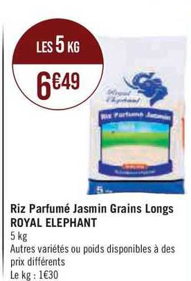 riz parfumé jasmin grains longs royal éléphant