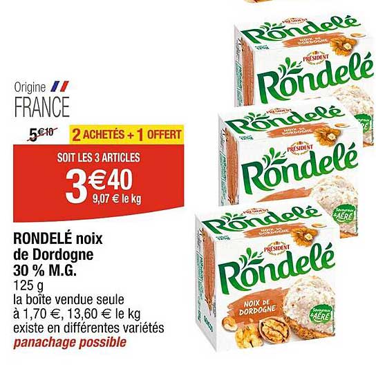 rondelé noix de dordogne 30% m.g.