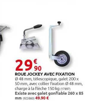 roue jockey avec fixation