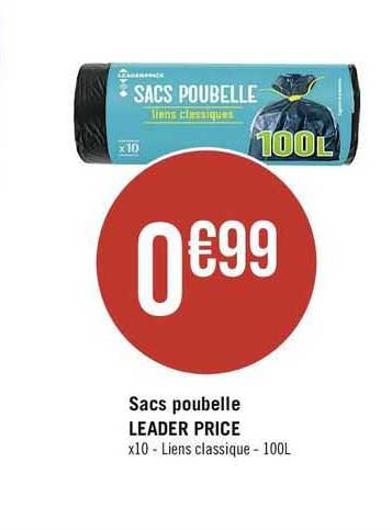 sacs poubelle leader price