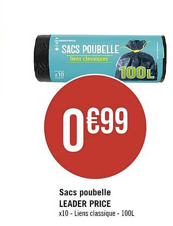 sacs poubelle leader price