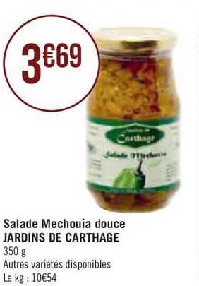 salade mechouia douce jardins de carthage