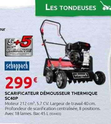 scarificateur démousseur thermique sc40p scheppach
