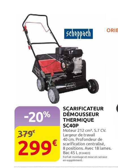scarificateur démousseur thermique sc40p scheppach