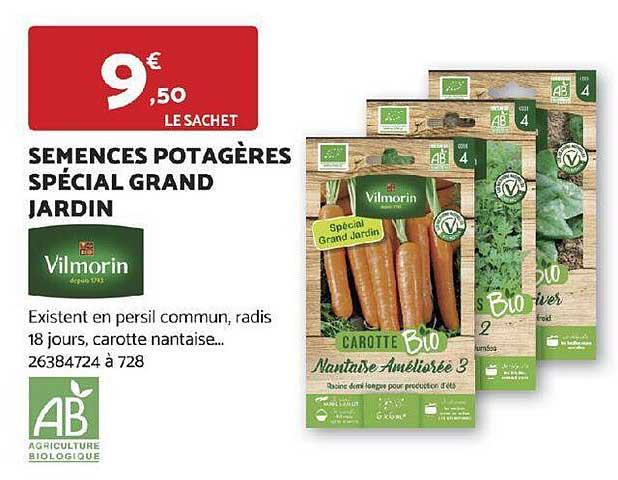 semences potagères spécial grand jardin vilmorin