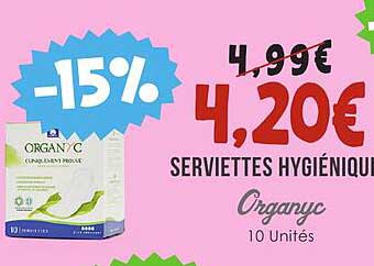 serviettes hygiéniques organyc