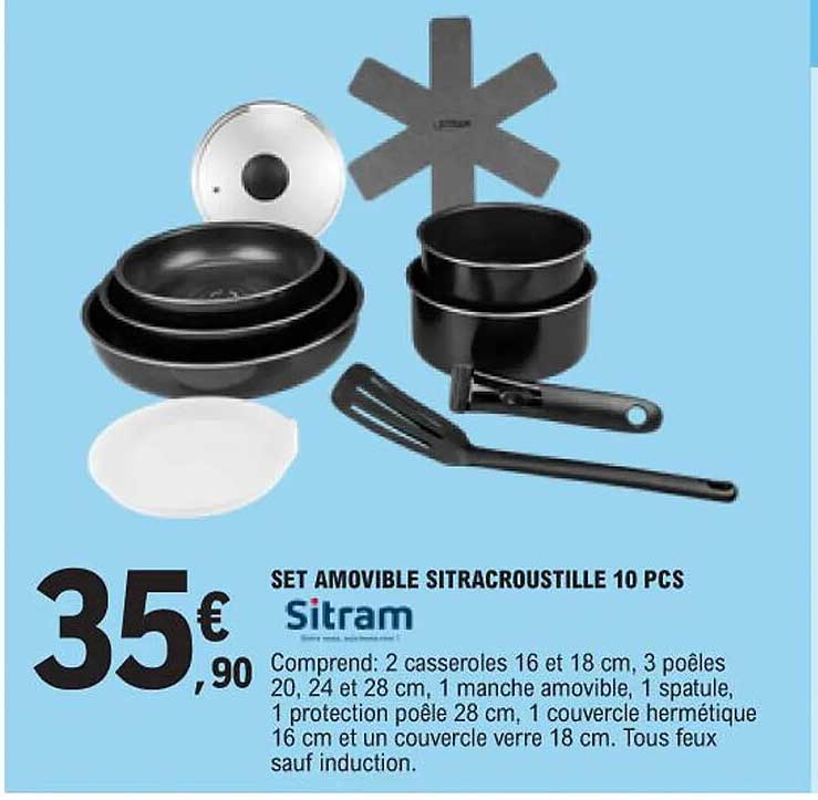 set amovible sitracroustille 10 pcs sitram